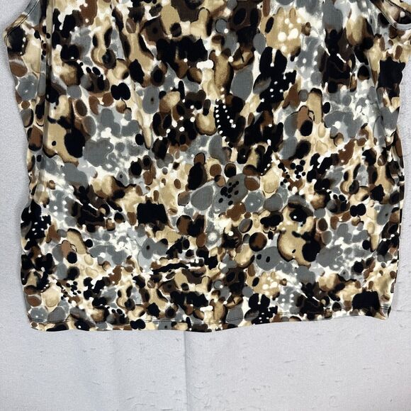 CJ Banks Tank Top Womens Blouse Black Multi Color Sheer Size 1X - Picture 12 of 15